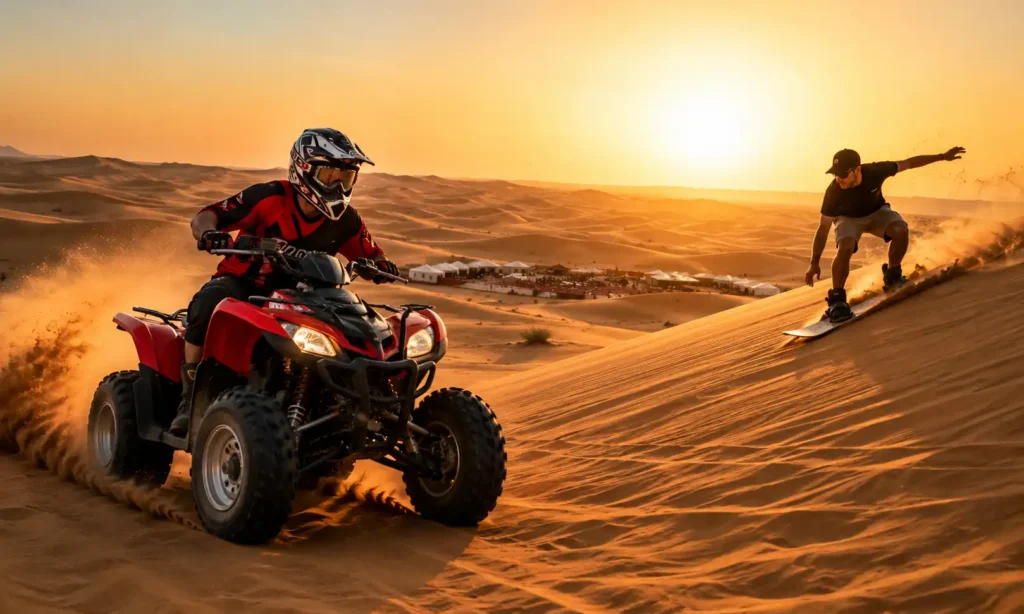 Desert adventure at golden hour