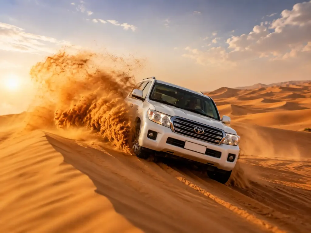 Dune bashing through golden sands